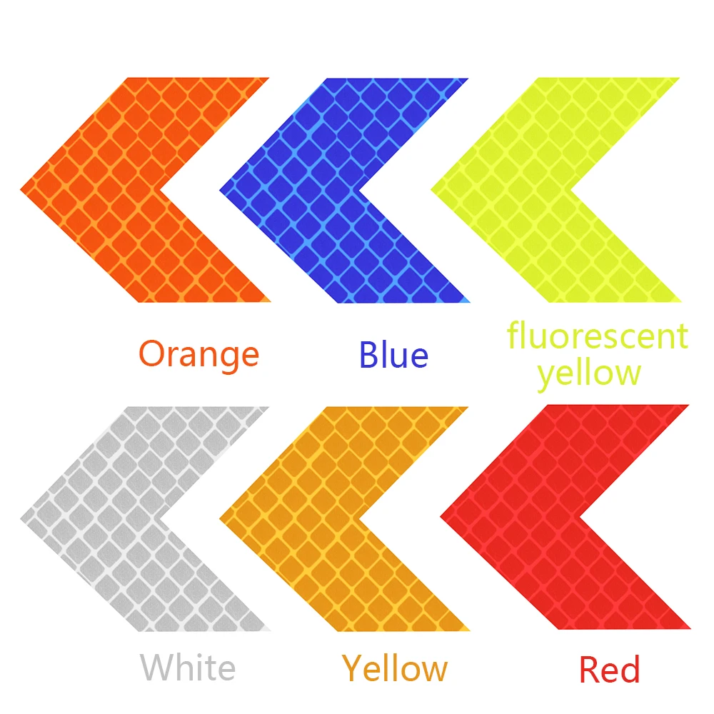 

10Pcs Car Warning Arrow security conspicuous Reflective Strips Sticker Truck night drive Motorcycle Decal Safety Mark decoration