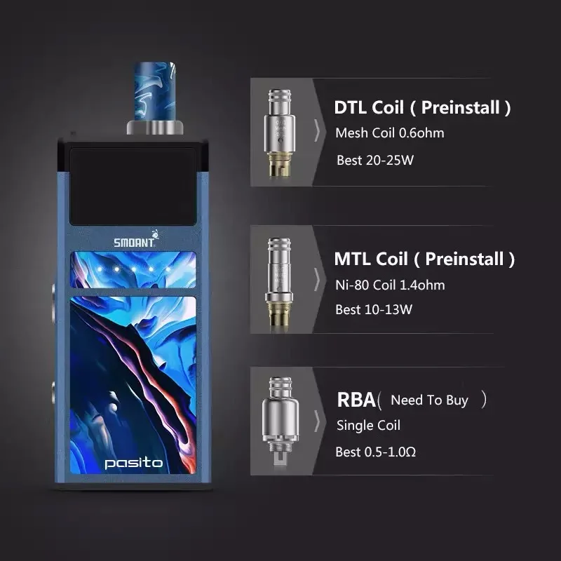 Подарок Smoant Pasito Pod Kit 1100 мАч батарея 3 мл распылитель fit MTL & DTL катушка e cig pod vape