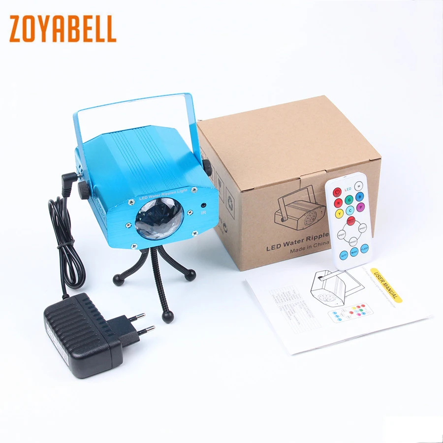

zoyabell Led Disco Stage Party Light Water Ripples Magic 7 Colors Stage Remote Sound Control Laser Club Lamp Projector Lighting