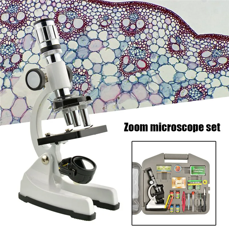 

300X-1200X Professional Biological Microscope For Students Science Experiment School Educational Lab HD Monocular Microscope