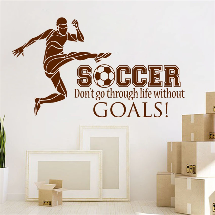 Football Wall Decal Quote Sport Vinyl Stickers Boy Soccer Player Gym