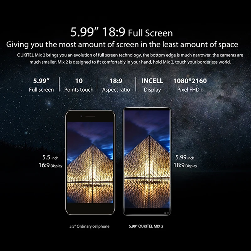 Oukitel Mix 2 5 99 &quot18:9 полный Дисплей MTK6757 Восьмиядерный 6 ГБ 4G B мобильного телефона Android