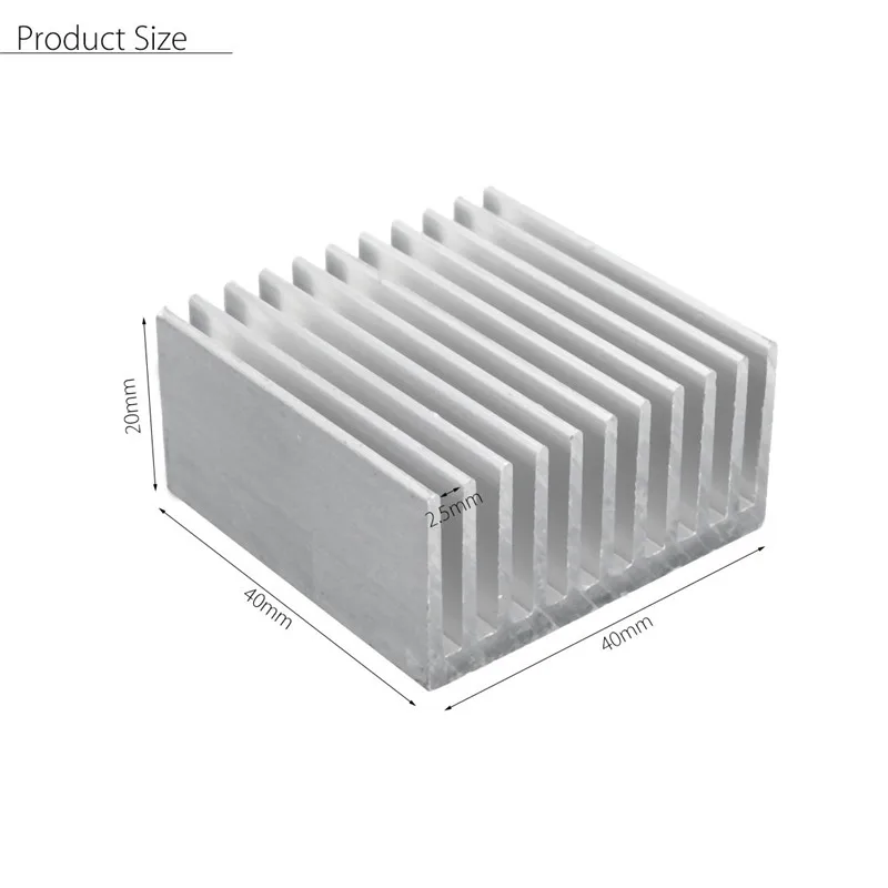 Высокое качество Радиатор модуль 40x40x20 мм алюминиевый радиатор IC Радиатор охлаждения ребра радиатор для ЦП светодиодный активный компонент