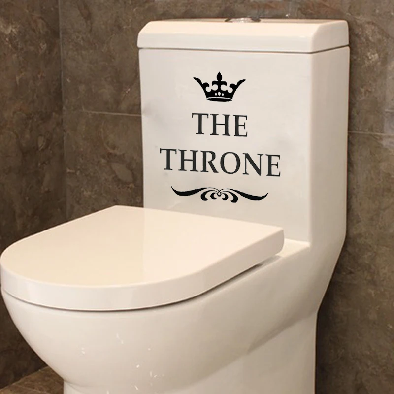 

Hot sale New DIY THE THRONE Funny Interesting Toilet wall Stickers for kids rooms Wall Stickers home decor living Room Bathroom