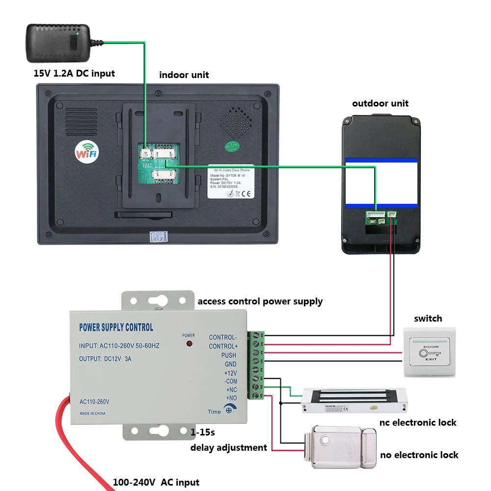 Yobang безопасности 7 дюймов 2 Мониторы проводной/Wifi RFID пароль видео телефон двери дверной звонок Домофон Система с беспроводным монитором