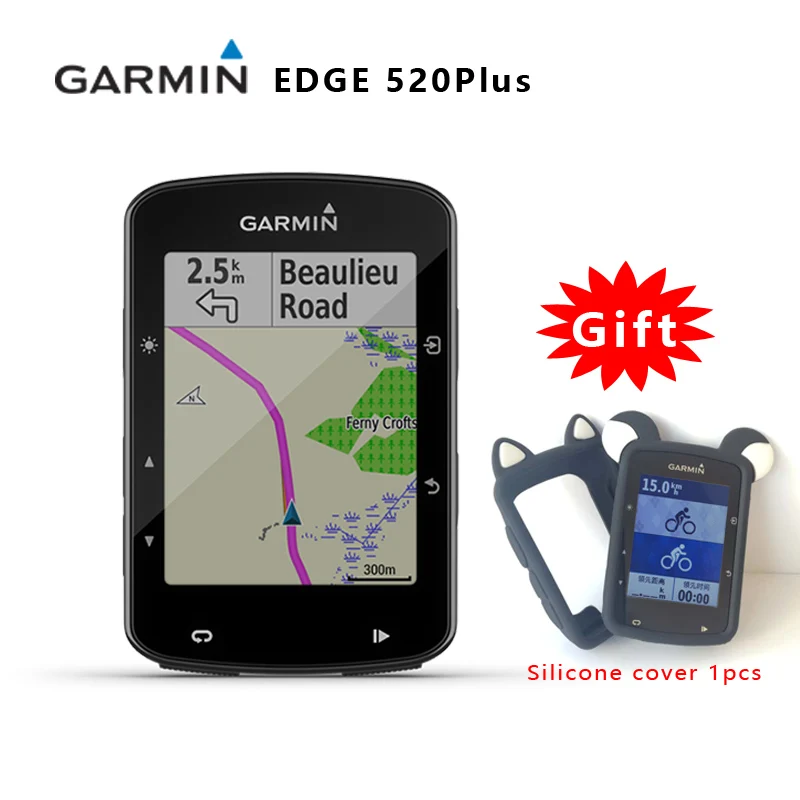 

New GARMIN Edge 520 PLUS GPS+GLONASS Enabled Bicycle Computer Speedometer IPX7 Waterproof -(Give a Silicone Cartoon Cover)