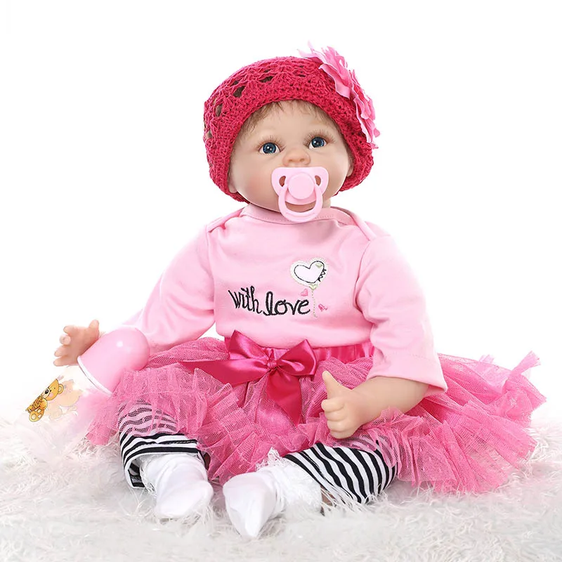 

55CM/22inch 3D Lifelike Jointed Reborn Doll Silicone Baby Girls Dolls Toys Photography Props YH-17