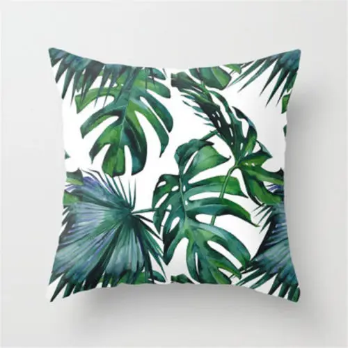 Tropical Leaf Cactus Monstera Polyester Case Cusion Green Leaves Throw Sofa Car Cushion Home Decor Decorative Pillowcase New