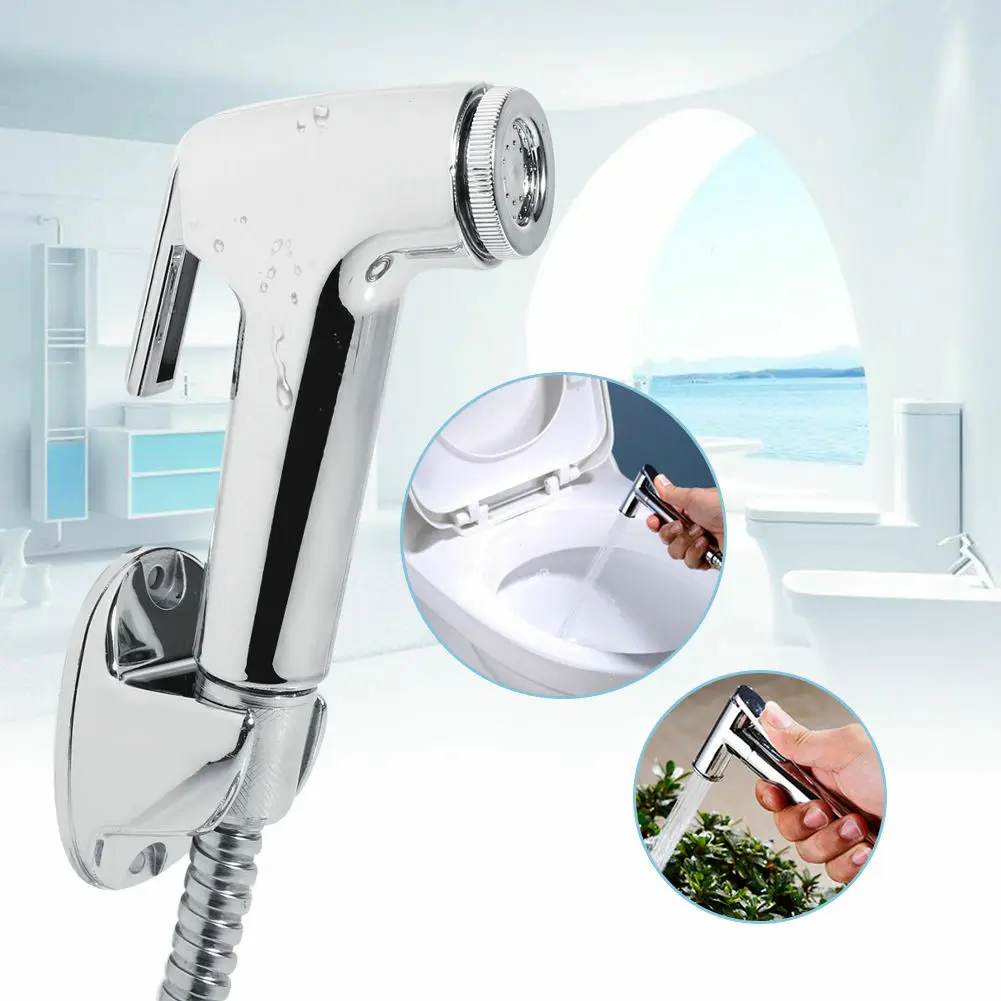 Toilet Shattaf Adapter Spray Handheld Bidet Shower Head Wall Bracket Hose Kit XG