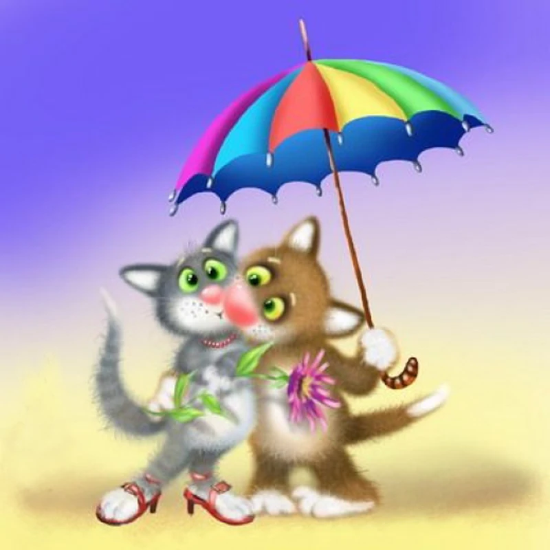 Кот зонтик