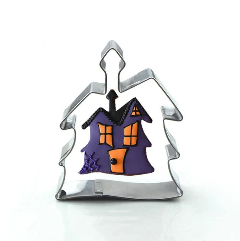 

1pcs patisserie reposteria Halloween Ghost House Cookie Cutter Fondant Cake Decor Tools Pastry Cupcake Biscuit Mould Kitchen DIY