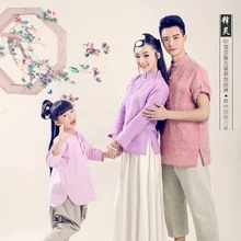 Xiang Sui республиканский период Семья фото мама-папа-дочь костюм комплект родитель-ребенок Hanfu комплект традиционный Hanfu костюм