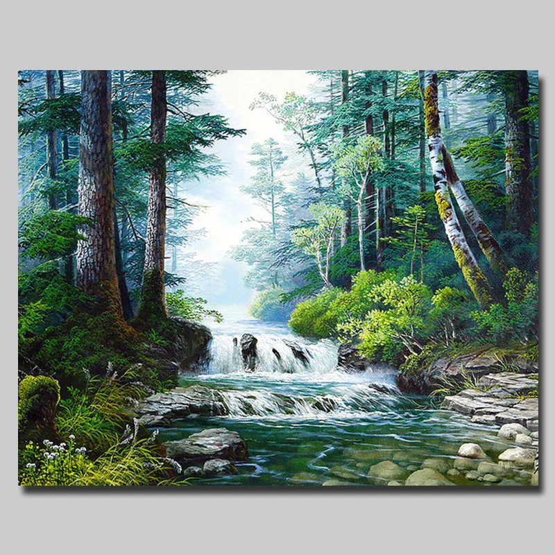 

nature Diamond embroidery full drill Diamond painting waterfall forest 5d diy diamond painting Cross Stitch Rhinestone mosaic
