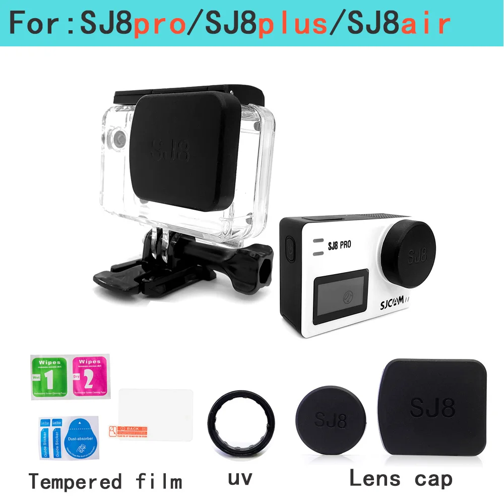 Для SJCAM sj8 крышка объектива закаленная пленка для sj8Pro/sj8plus/sj8air Защитная пленка для экрана sj8 UV фильтр аксессуары для камеры