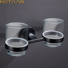 Free shipping Fashion toothbrush holder,Black color,Double cup, Bathroom cup holder bathroom set-wholesale YT-10908-H