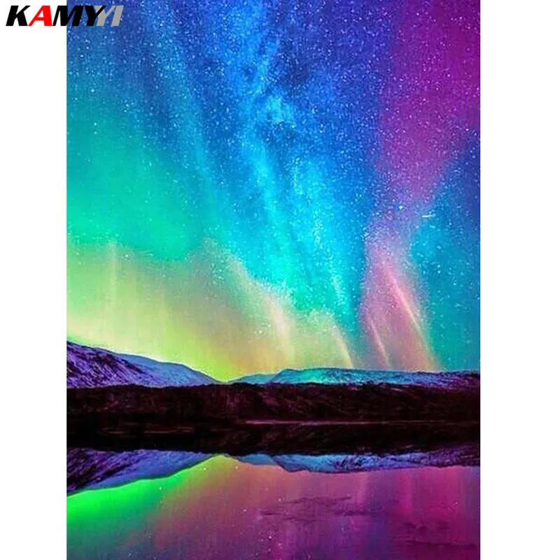 

Diamond Painting Starry Sky Diamond Embroidery Landscape Full square Drill Needlework Diy Rhinestone Mosaic Picture XY1
