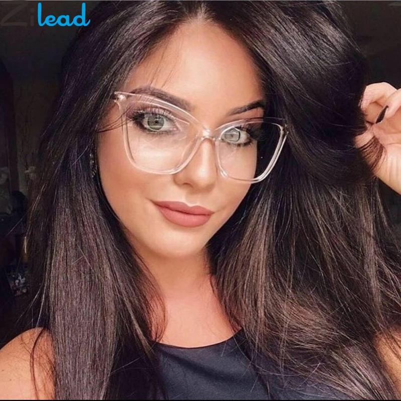 

Zilead Lady's Oversized Cat Eyes Glasses Frame Metal Optical Sepectacles Plain Eyeglasses Eyewear For Men&Women