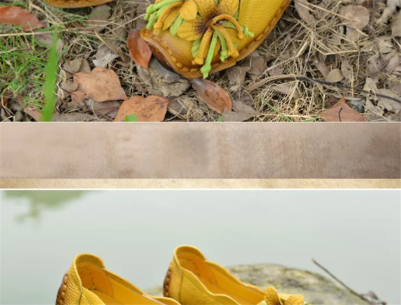 MVVJKE/Новинка года; обувь из натуральной кожи ручной работы с цветами; женская обувь на мягкой плоской подошве в стиле ретро; Летние парусиновые балетки; E115