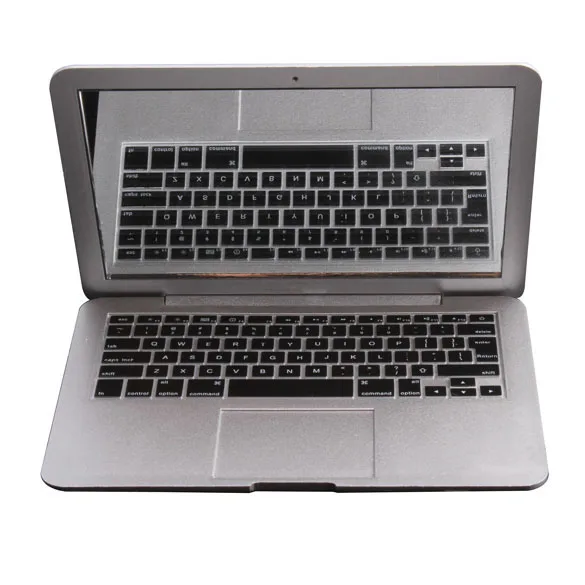 

2018 Mirrorbook Air Mini Novel Makeup Mirror MacBook Air Shaped Cosmetic Pocket Compact (Silver)