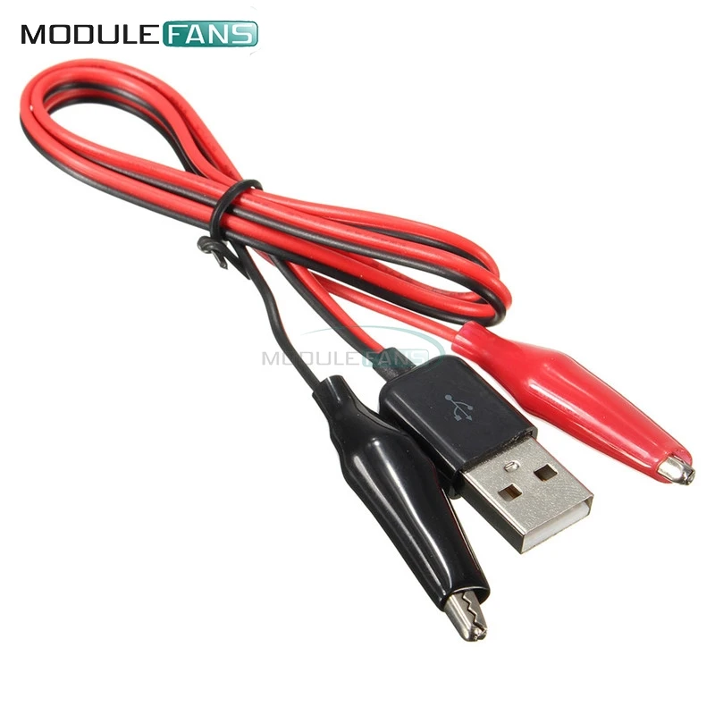 2 шт Аллигатор тестовые зажимы зажим к USB разъем питания адаптер кабель 60 см|clip