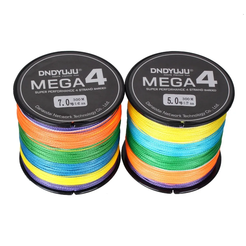 

Dndyuju 300M Multiple Colour Fishing Lines PE Braid 4 Stands Multifilament Fishing Line Angling Accessories