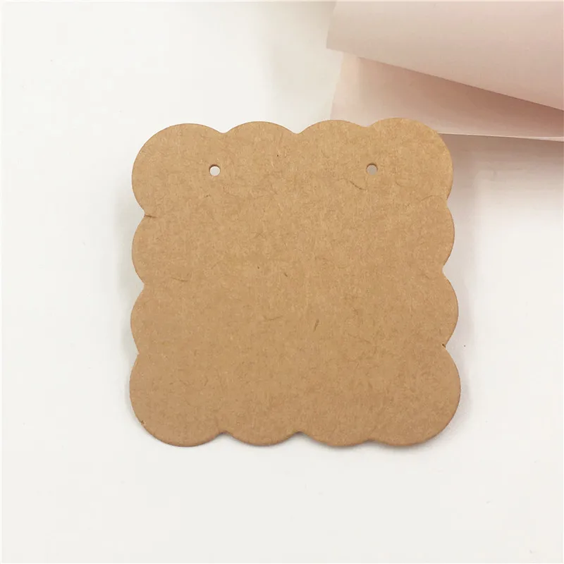 New Fashion 100Pcs/lot 5*5cm Small Paper Cards Jewelry Earrings Card Tags Cute Ear Studs Earring Display Packaging Cards 