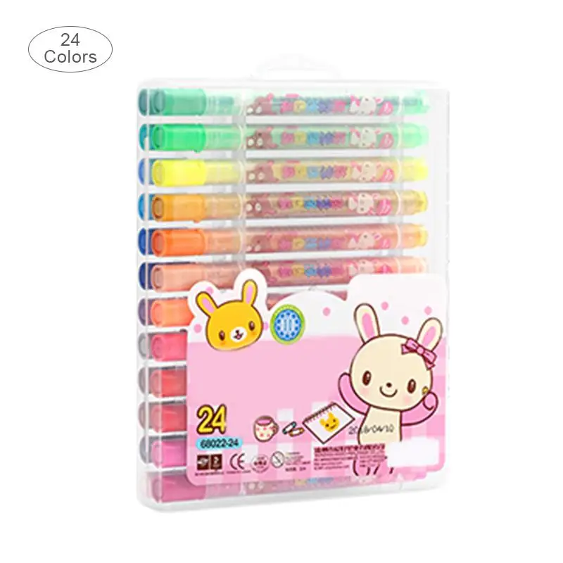 24 Colors Вращающийся масляная пастель комплект 18/24/36 Цвет граффити мелки для смываемых рисунков для Для детей - Цвет: 24 Colors