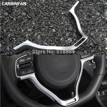 Подходит для KIA SPORTAGE SX руль для интерьера, с мелкими полосками центр хромированная отделка вкладыша крышка литиевая рамка для бейджика наклейка