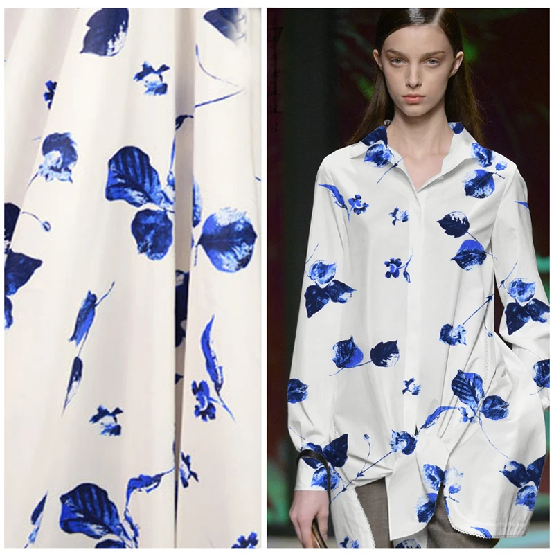 100*140cm,12m/m Silk Dress Shirts Textile Floral Pattern Silk Cotton