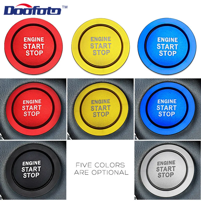 Doofoto Car Accessories Styling Start Stop Engine Cover Button Sticker cap For Toyota Corolla C-HR Rav4 Yaris C HR CHR Auto Ring