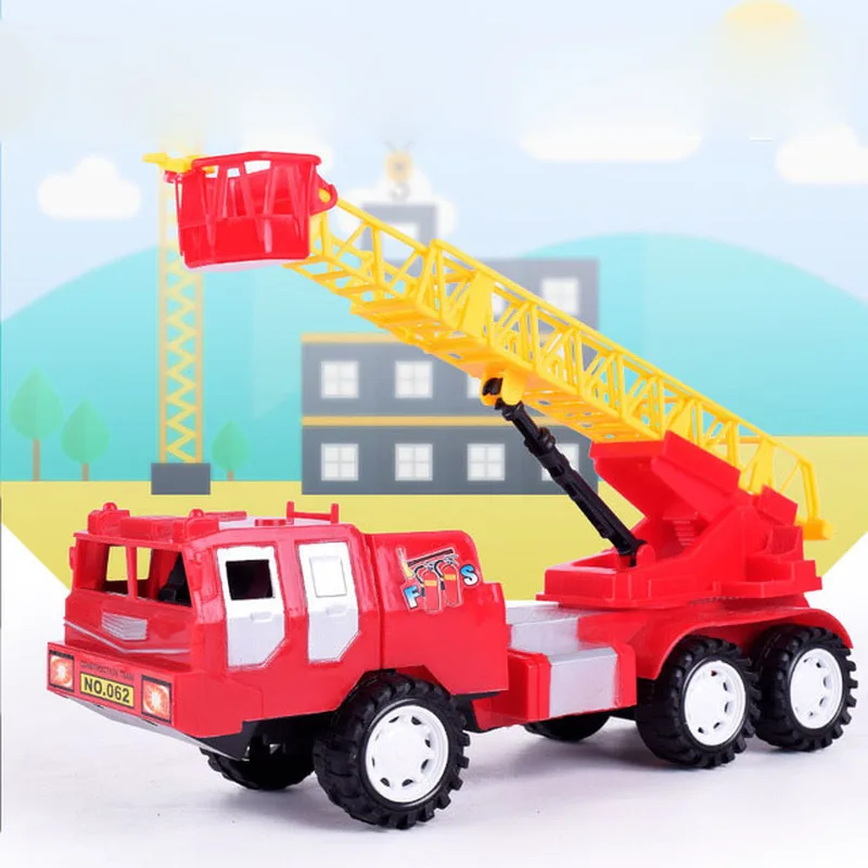 

Children's Alloy Fire Model Line Fire Truck Series Mini Ladder Water Cannon Model Die-casting Birthday Gift Toy Set