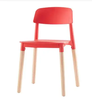Solid wood dining chair modern minimalist household plastic backrest casual restaurant net red chair .