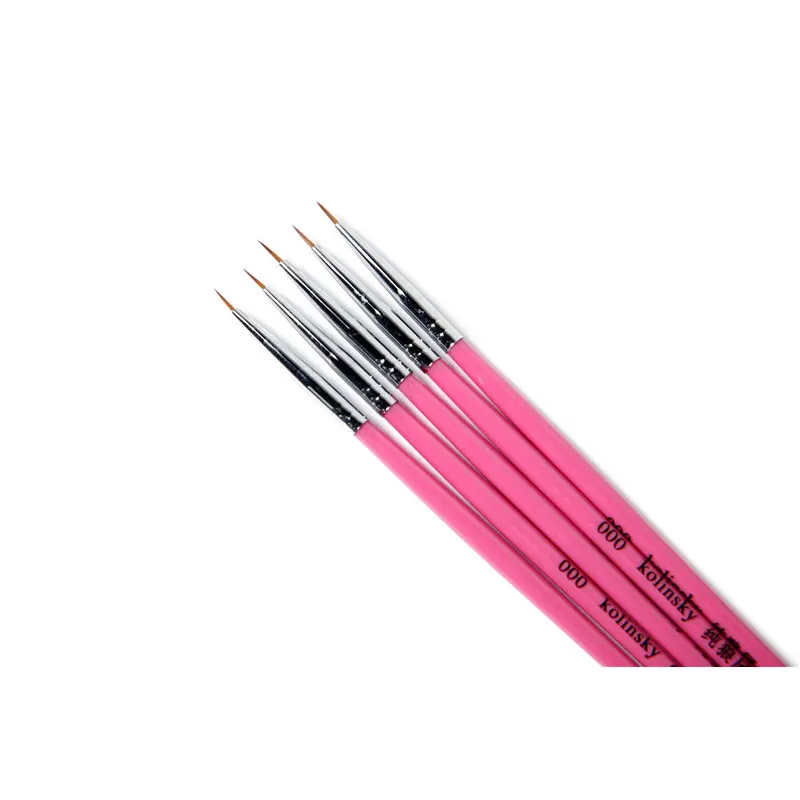 

ROSALIND 5PCS/Lot Nail Brush Acrylic UV Gel Nail Art Paint Drawing Pen Liner Brush Nail Tool Manicure Tools Wooden Dotting Pen