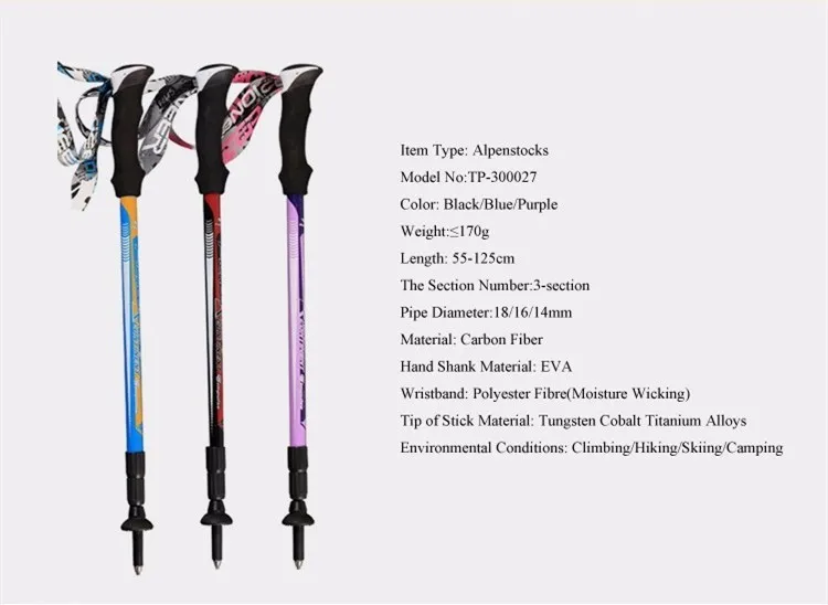 Ultra leve de Fibra de Carbono Pioneiro Caminhadas Bengala Caminhadas Alpenstock Escalada Camping Trekking Matraque Bengalas Telescópica Pólo 14 Cheap Bengalas