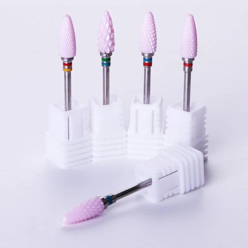 1 шт. розовая форма кукурузы дрель для ногтей электрическая керамическая пилка для ногтей ручка из нержавеющей стали ногтей расходник дизайн инструмент