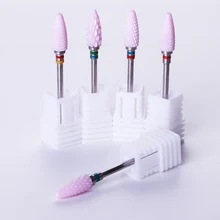 1 шт. розовая форма кукурузы дрель для ногтей электрическая керамическая пилка для ногтей ручка из нержавеющей стали ногтей расходник дизайн инструмент