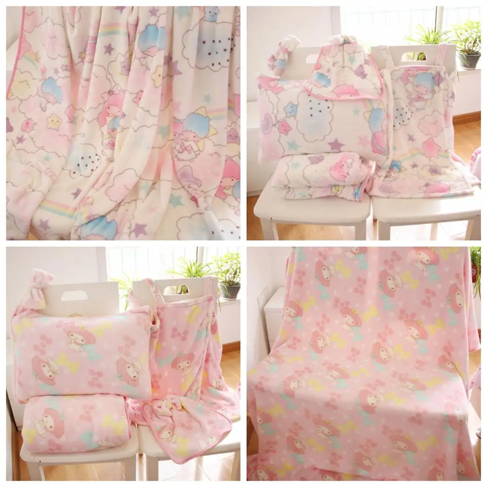 

1pc cartoon cloud rainbow twins star My Melody plush pillowcase single pillow slip cover blanket bed sheet kids bed decoration