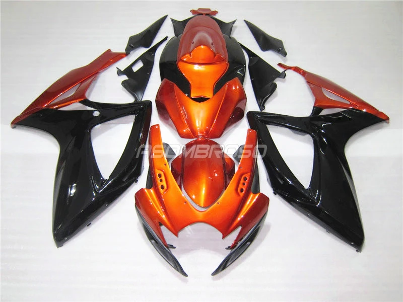 Пользовательские инъекций обтекатель для Suzuki 2006 2007 GSXR600 GSXR750 АБС-пластик Обтекатели GSX R750 06 07 Красный Золотой мотоцикла кузов