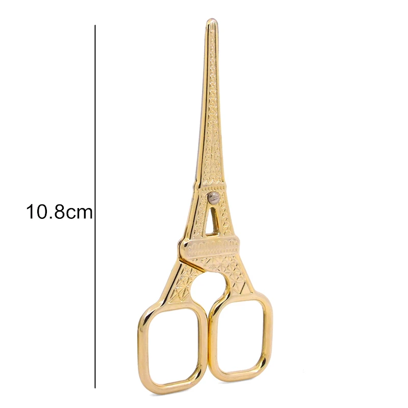 1Pc Color Titanium Stainless Steel Vintage Scissors Antique Floral Sewing Scissor for Needlework Tailor Shears Fabric DIY Tool,Q - Цвет: Eiffel Tower