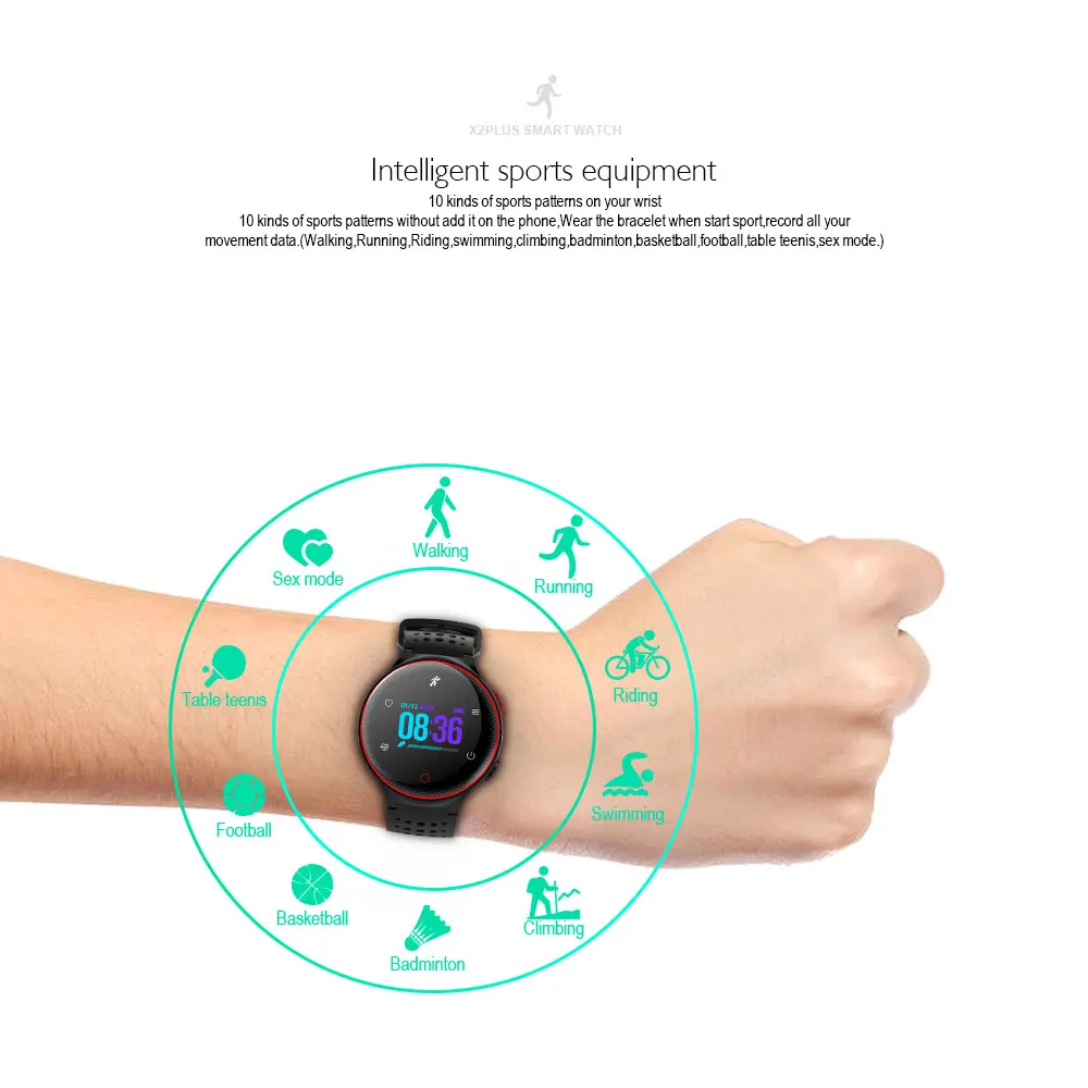VERYFiTEK X2 плюс Смарт Браслет крови Давление монитор сердечного ритма шагомер
