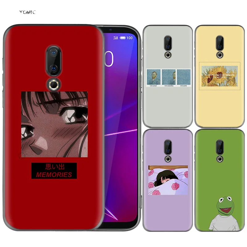 

Silicone Case for Meizu 16 16th M6T Black Dark Coque Shell Cell Phone Tpu Cover Dull Polish I Am Cool Tumblr Simple