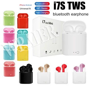 

I7S Bluetooth Earphones Portable Wireless mini Headphones With Charging Box bluetooth Earbuds Universal type I7S TWS headsets