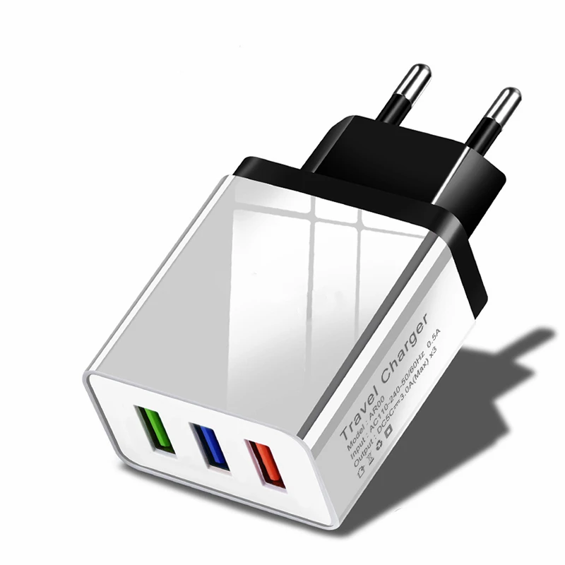 

3 USB Charger Wall Mobile Phone Charger For iPhone 11 Pro Samsung S10 Huawei USB Power Adapter Fast Charging No Quick Charge 3.0