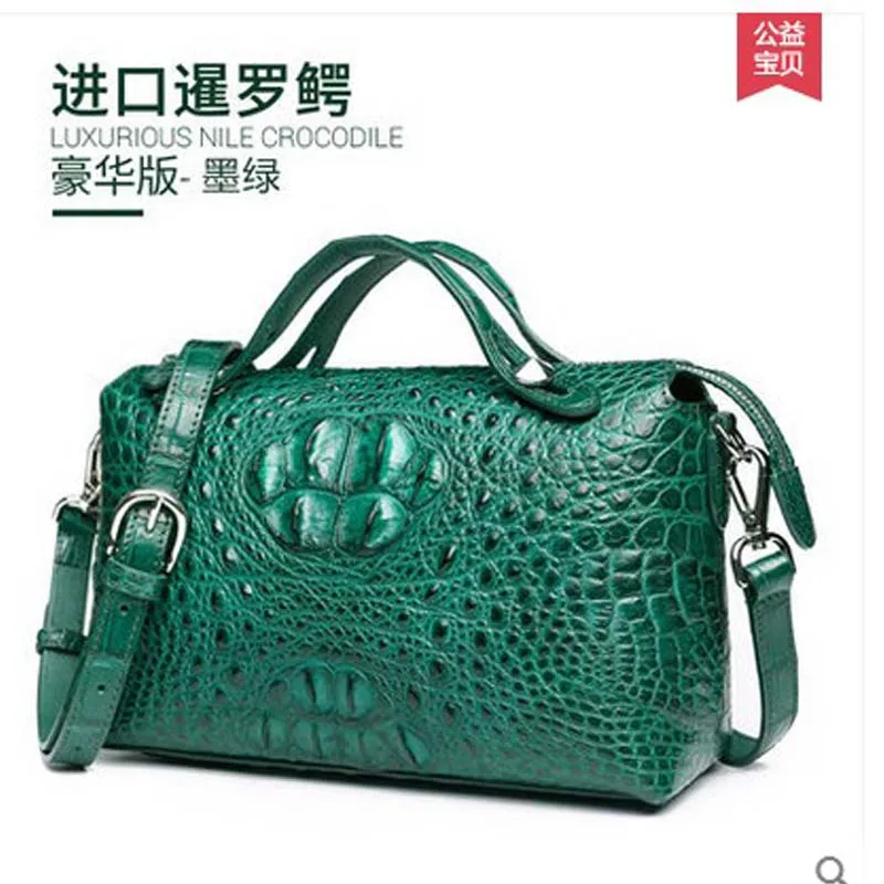 

Gete 2016 new crocodile handbag inclined shoulder bag leather shoulder bag handbag Thai female crocodile leather bag