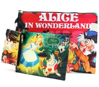 

New Fashion Alice in Wonderland Girls Woman Cartoon Portable 3-Pack Cosmetic Bags Cases Children Gifts
