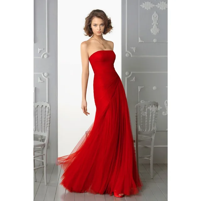 red empire waist gown