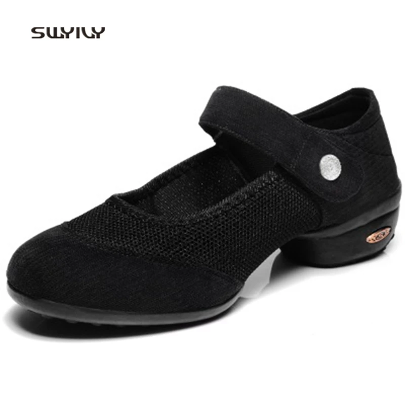 SWYIVY Sport Shoes Women Platform Wedge Sneakers Black 2019 Autumn Shoes Female Breathable Dance Shoes Sport Sneakers For Woman