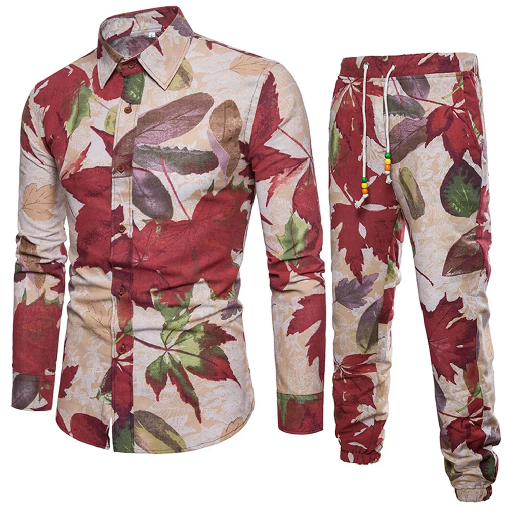 Ethnic Festival Wear Men Tracksuit Business Man Casual Travel Set Long Shirt Long Pants Male Turn-down Collar Shirt Novelty 2019 Ethnic Festival Wear Men Tracksuit Business Man Casual Travel Set Long Shirt Long Pants Male Turn-down Collar Shirt Novelty 2019