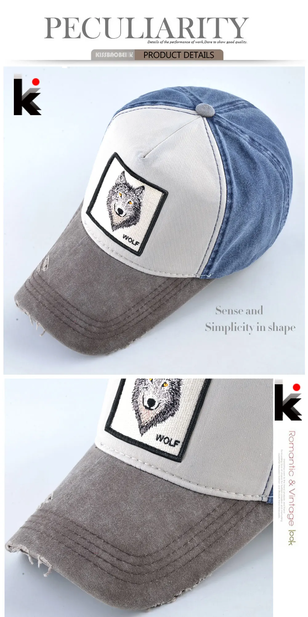 Летняя бейсбольная кепка для мужчин и женщин бейсболки модная вышитая животная бейсболка для папы Весенняя хлопковая промытая джинсовая хип-хоп кепки