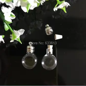

Free shipping!!! 100pcs/lot GR016 flat ball glass Vial 5mm (metal cap rubber plug/mini/charm/ rice/ bottle/miniature/vials)